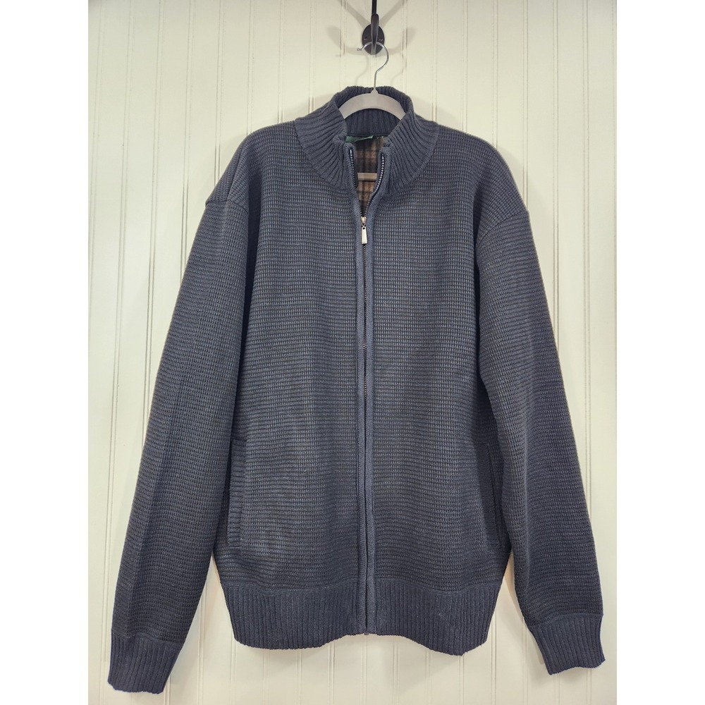 Stillwater Supply Mens Gray Full Zip Fleece Lined Waffle Knit Jacket XL Outdoor